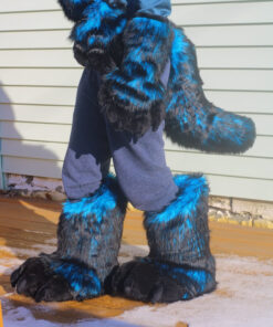 Blue and black paw/tail set