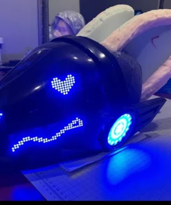 Protogen Bunny. Custom DIY Bunny-Eared Helmet / Costume Prop.